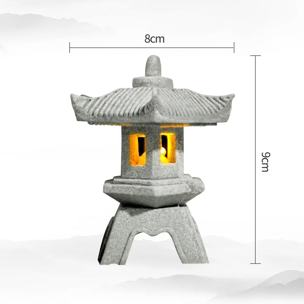 Mini Pagoda Lantern Garden Statue  Zen Outdoor  Aquarium Decoration 11
