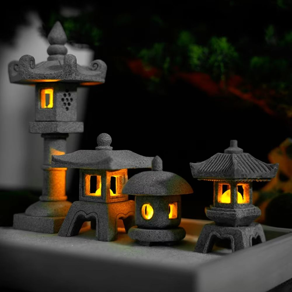 Mini Pagoda Lantern Garden Statue  Zen Outdoor  Aquarium Decoration 1