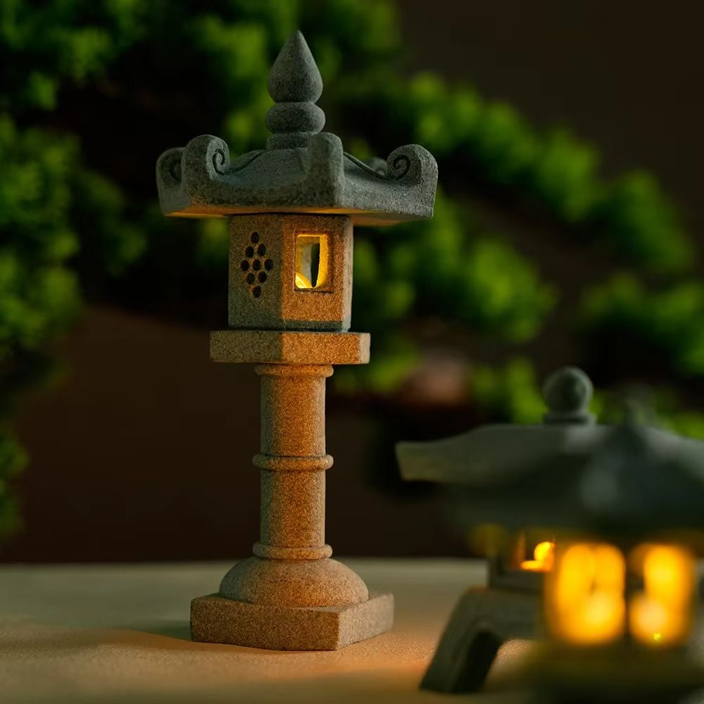 Mini Pagoda Lantern Garden Statue  Zen Outdoor  Aquarium Decoration 4