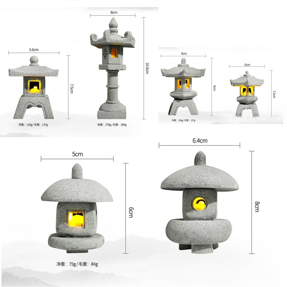 Mini Pagoda Lantern Garden Statue  Zen Outdoor  Aquarium Decoration 5