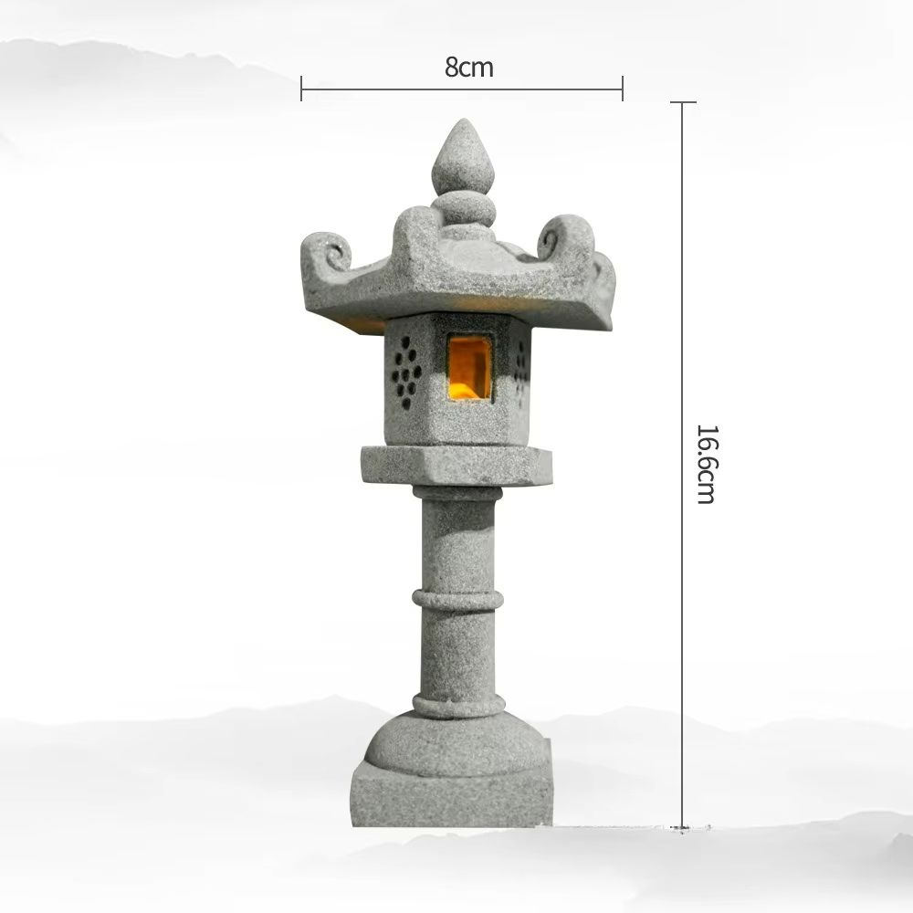 Mini Pagoda Lantern Garden Statue  Zen Outdoor  Aquarium Decoration 7