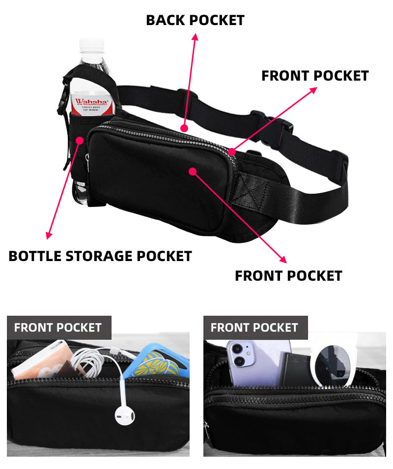 Nylon Ultra Light Running Sports Waist Bag, Outdoor Kettle Shoulder Bag, Cycling Waist Bag, Wear-Resistant Phone Pouch