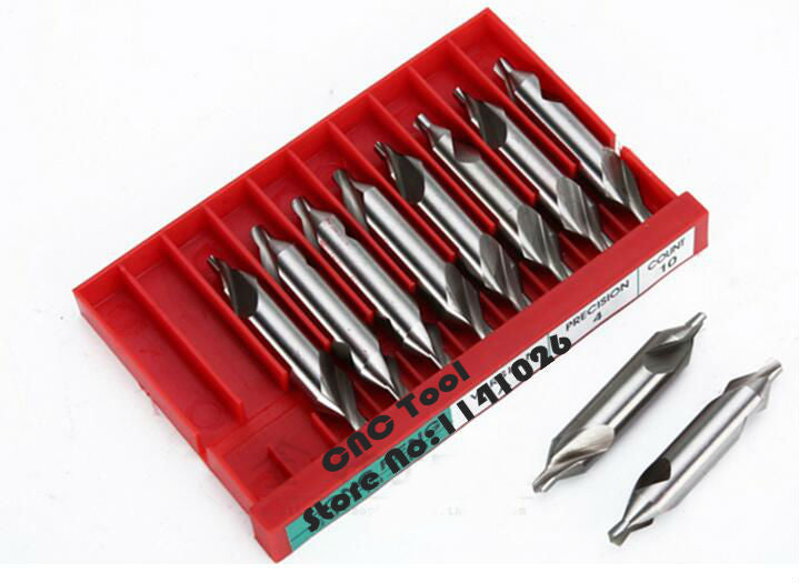 10Piece 60 Degree Center Drills Set Precision Combined Countersink Tools HighSpeed Steel Constructi 1