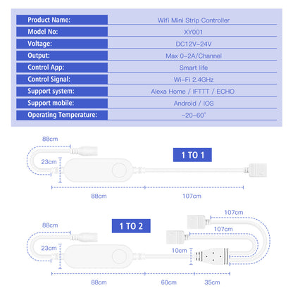 Universal Smart WiFi LED Strip Controller Voice Control With Alexa  Google Home Use Tuya App For 5V 1