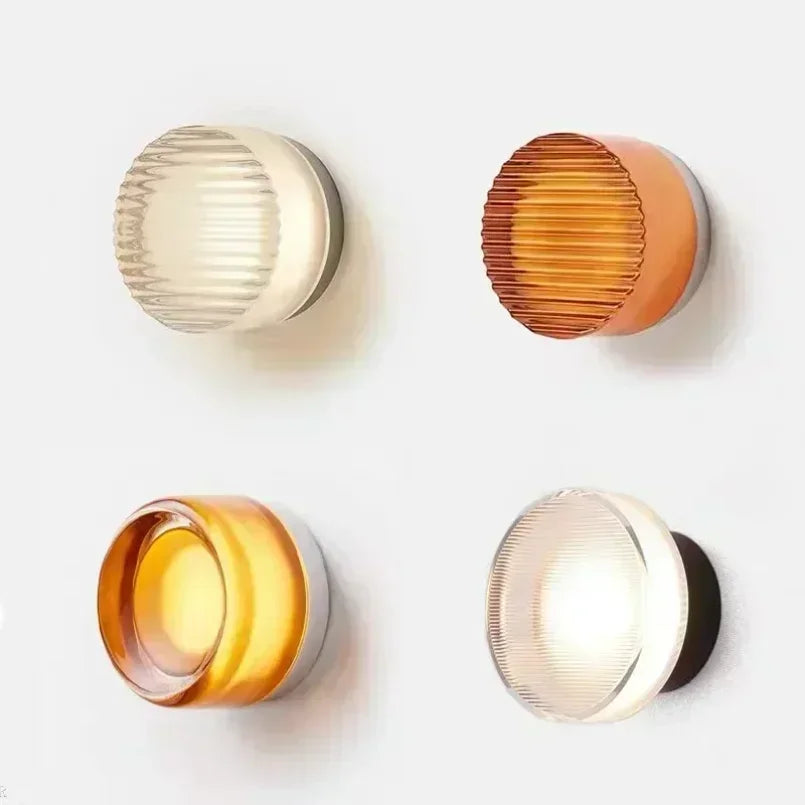 Modern Design LED Wall Lamps 2Pack Round Acrylic Lighting Fixtures For Bedroom Bedside Dimmable Ind 3