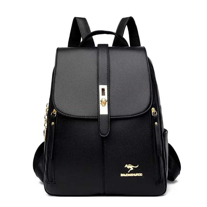 Womens Large Capacity Leather Backpack  Vintage Travel  School Rucksack 6