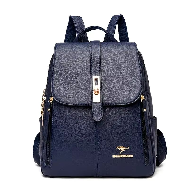 Womens Large Capacity Leather Backpack  Vintage Travel  School Rucksack 7