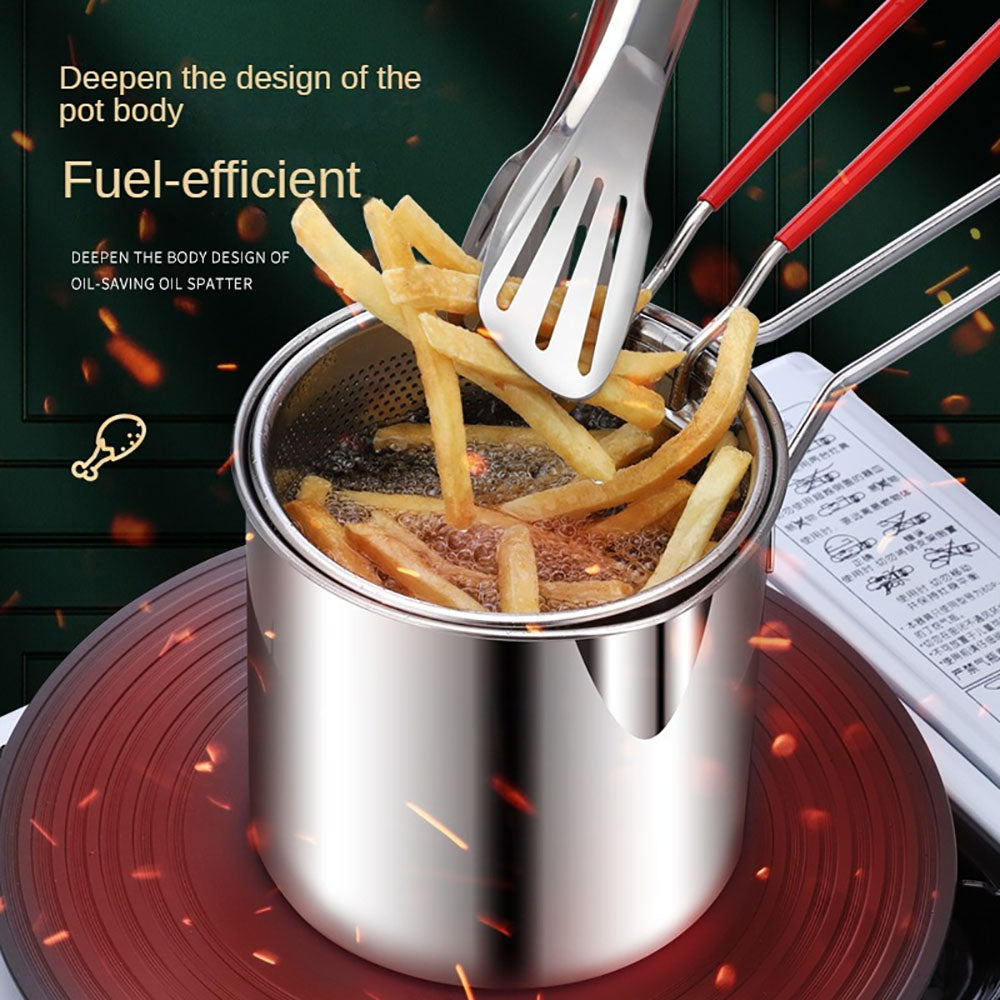 Premium Stainless Steel Strainer Basket for French Fries, Chicken, Cooking Pots, Stainless Steel Deep Fryer Pot