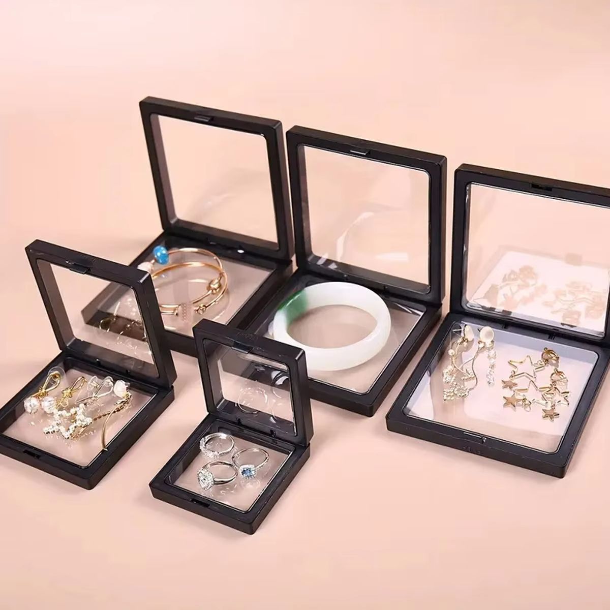 Transparent Floating Display Boxes  10pcs Jewelry  Collectible Storage Case 2