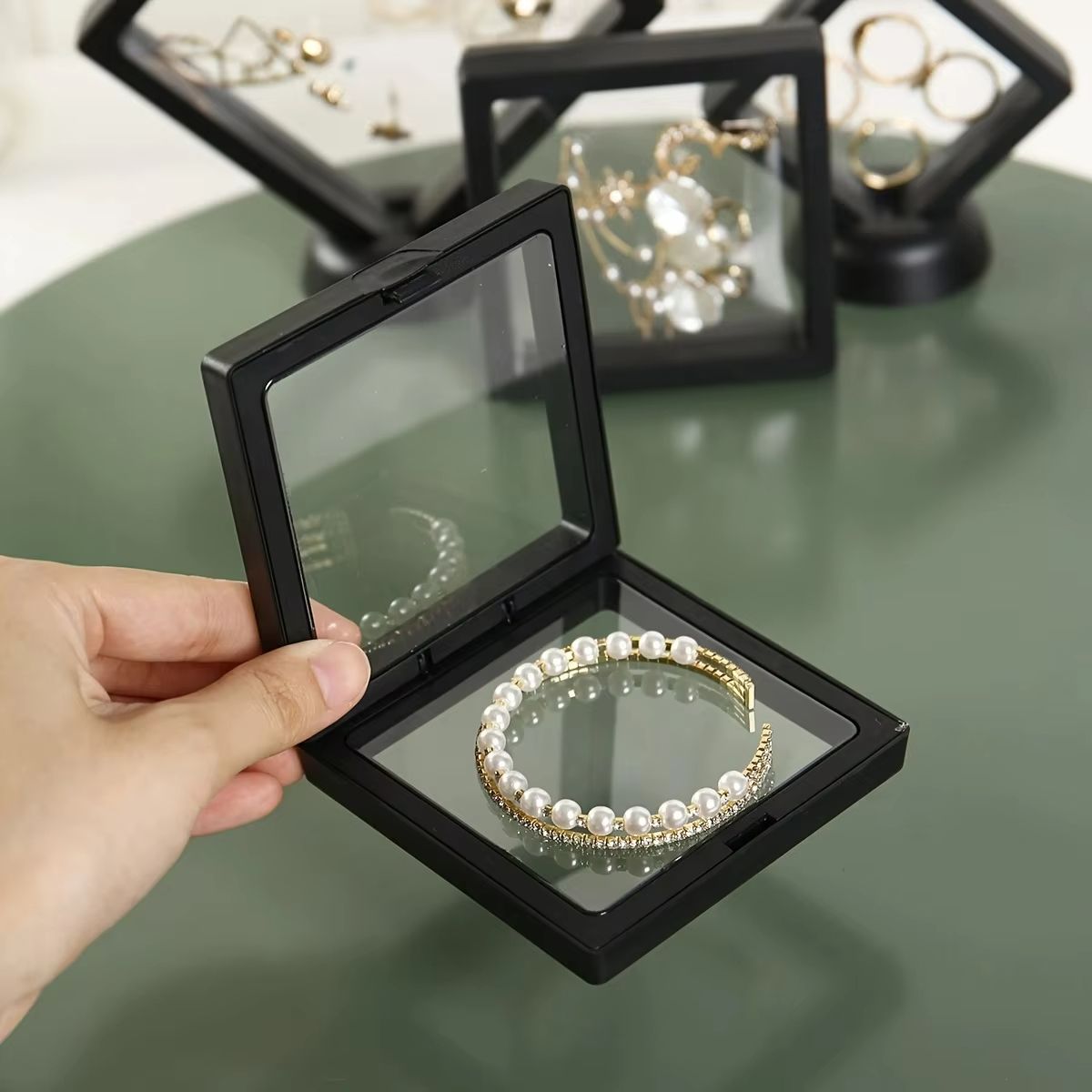 Transparent Floating Display Boxes  10pcs Jewelry  Collectible Storage Case 3