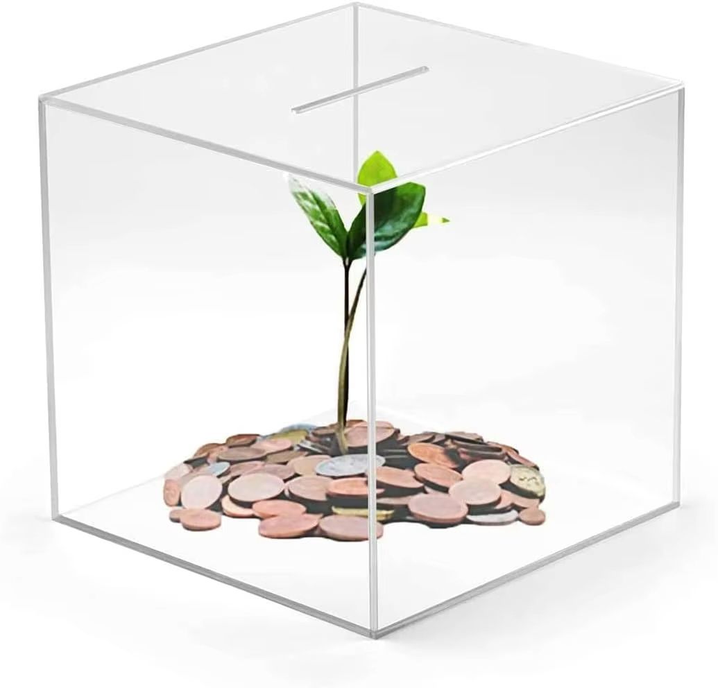 Clear Acrylic Piggy Bank For Adults  Break To Open Money Saving Bank 2