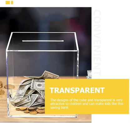 Clear Acrylic Piggy Bank For Adults  Break To Open Money Saving Bank 4