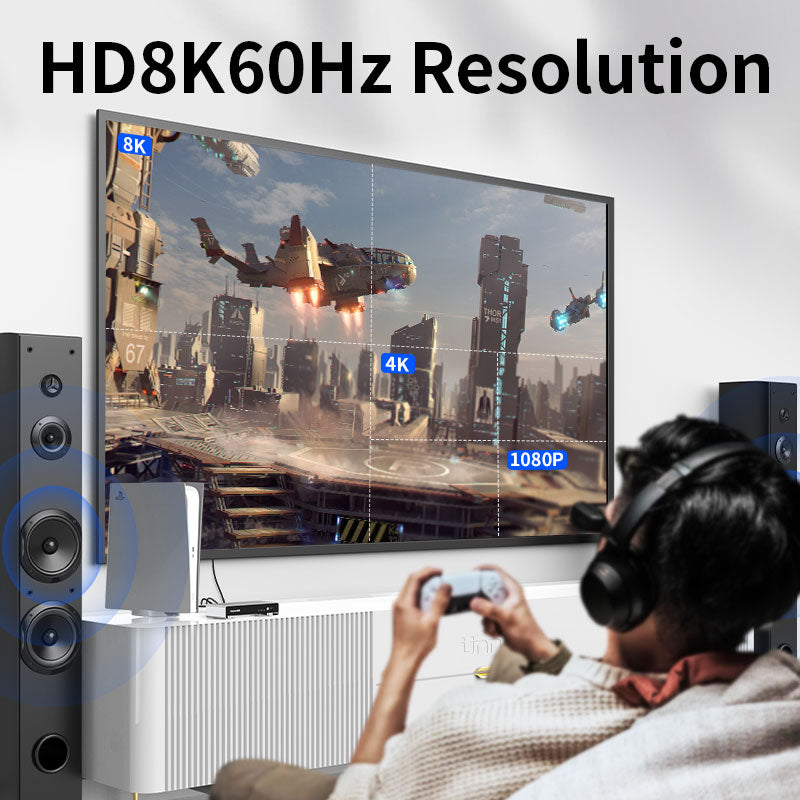 Unnlink 8K HDMI Audio Extractor Splitter4K 120Hz Toslink SPDIF Optical Coaxial 35mm Output For PS5  4