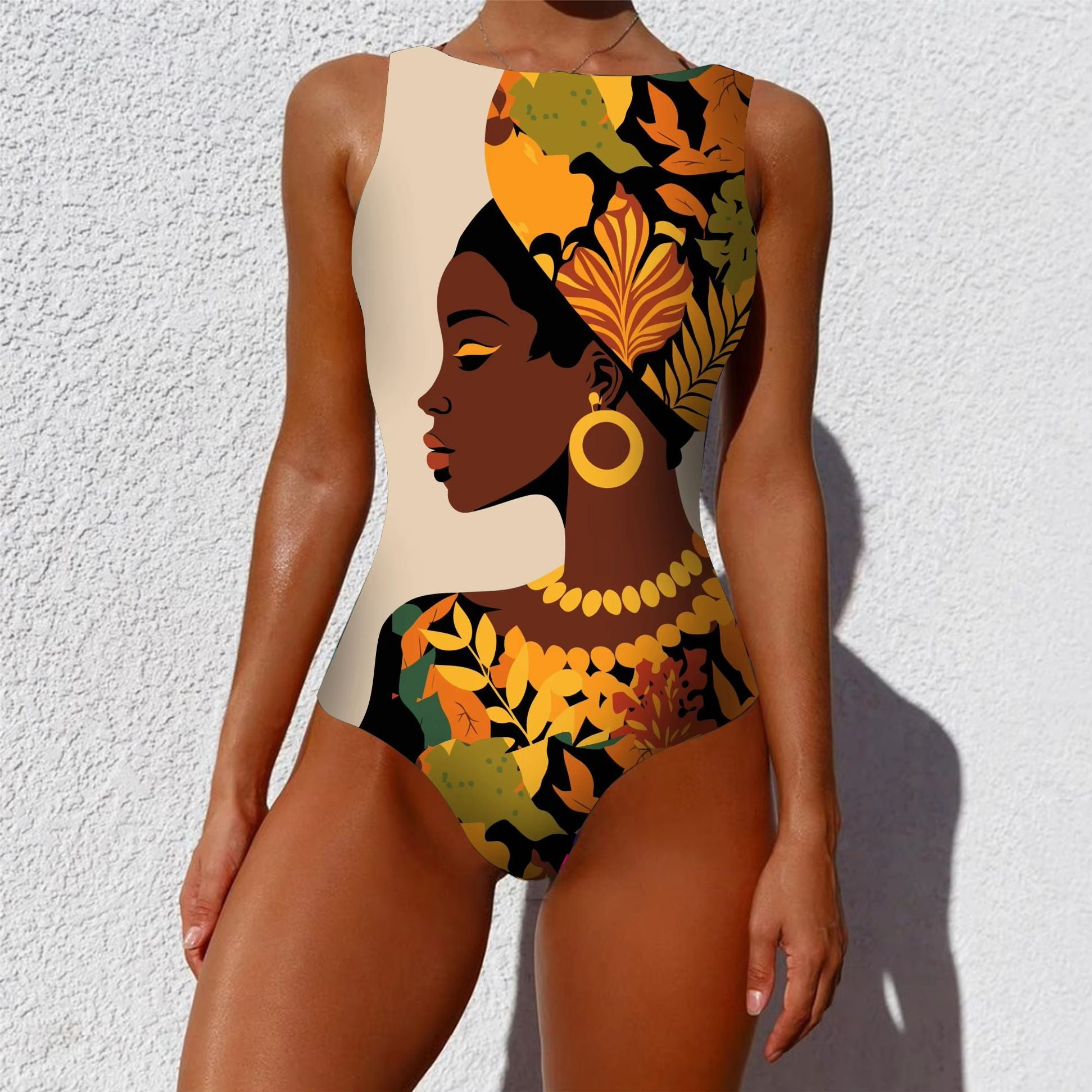 Womens Printed OnePiece Swimsuit  Push Up LaceUp Beachwear 19