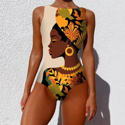 Womens Printed OnePiece Swimsuit  Push Up LaceUp Beachwear 19