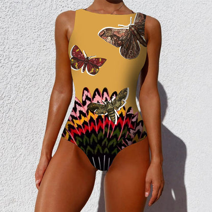 Womens Printed OnePiece Swimsuit  Push Up LaceUp Beachwear 23