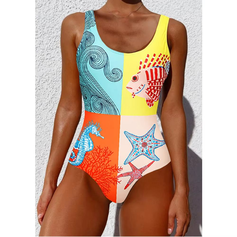Womens Printed OnePiece Swimsuit  Push Up LaceUp Beachwear 29