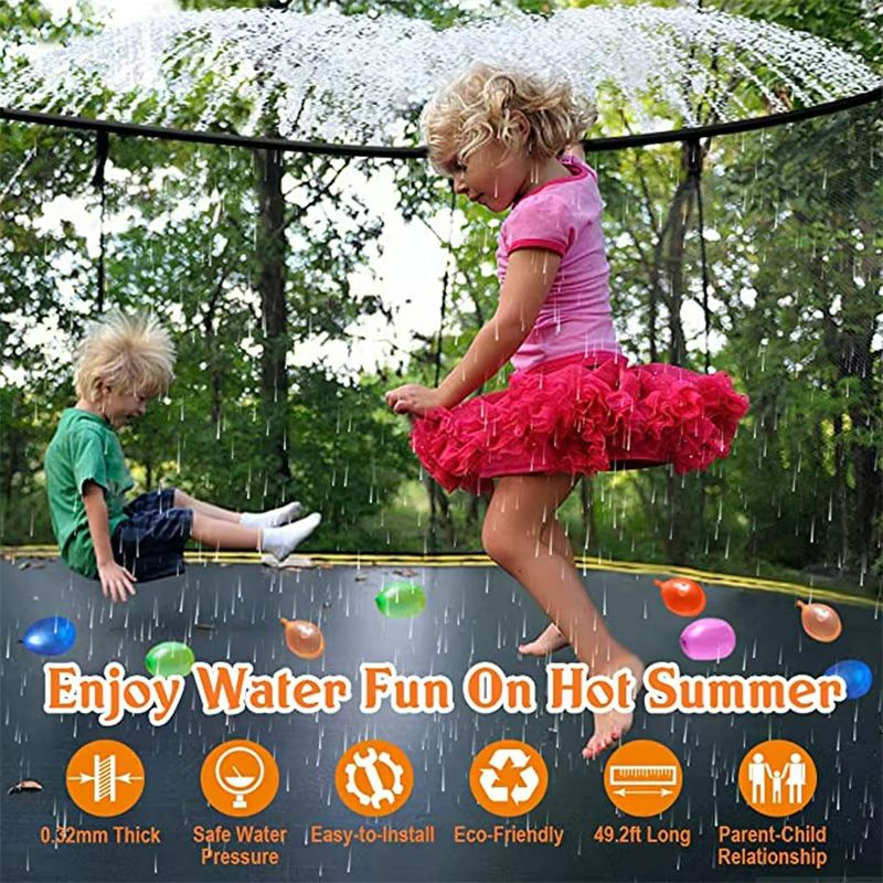 Trampoline Sprinkler Kit  Outdoor Water Play System For Kids Summer Fun 49ft15M 3