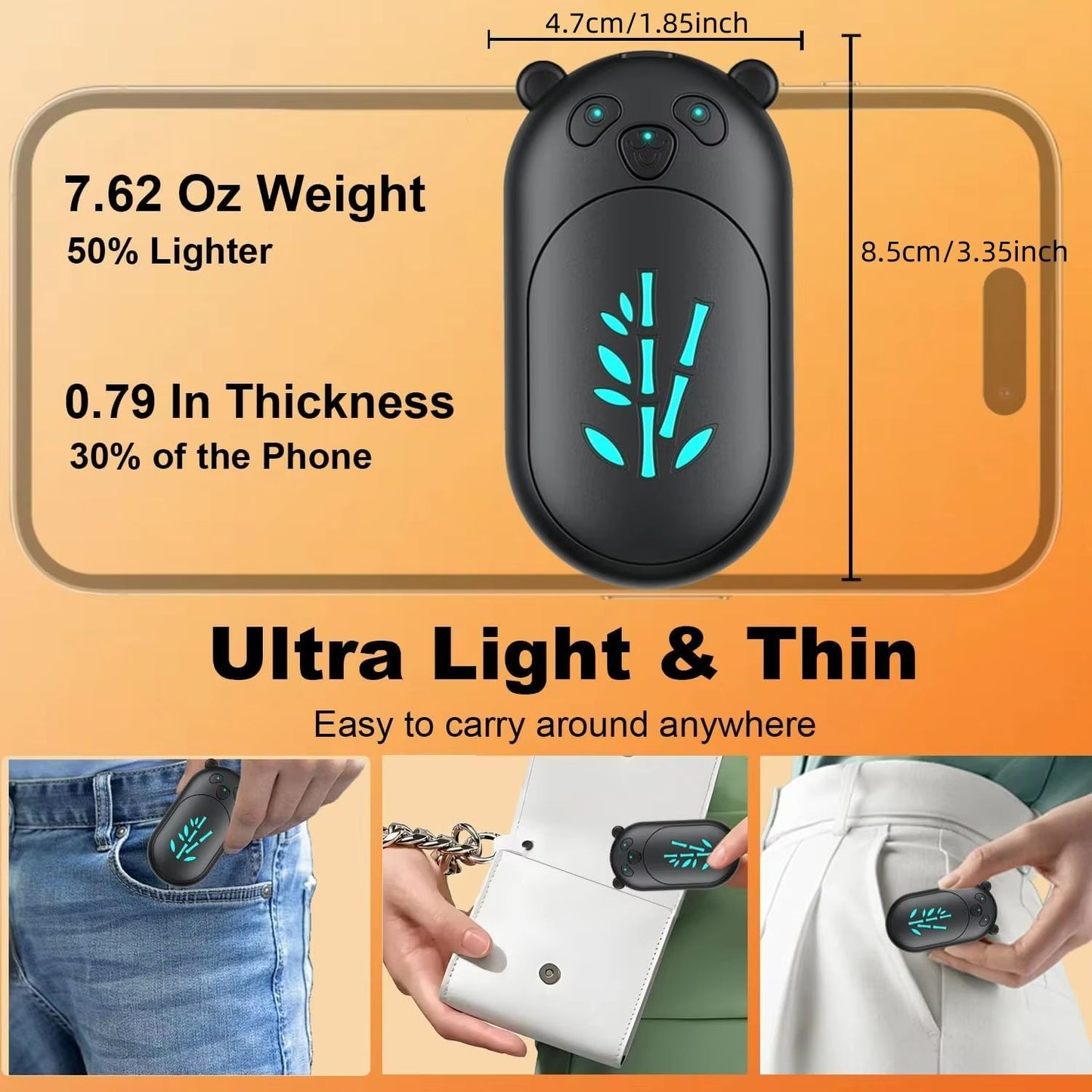 Portable 2in1 Hand Warmer  DoubleSided Rechargeable Pocket Heater For Winter 2