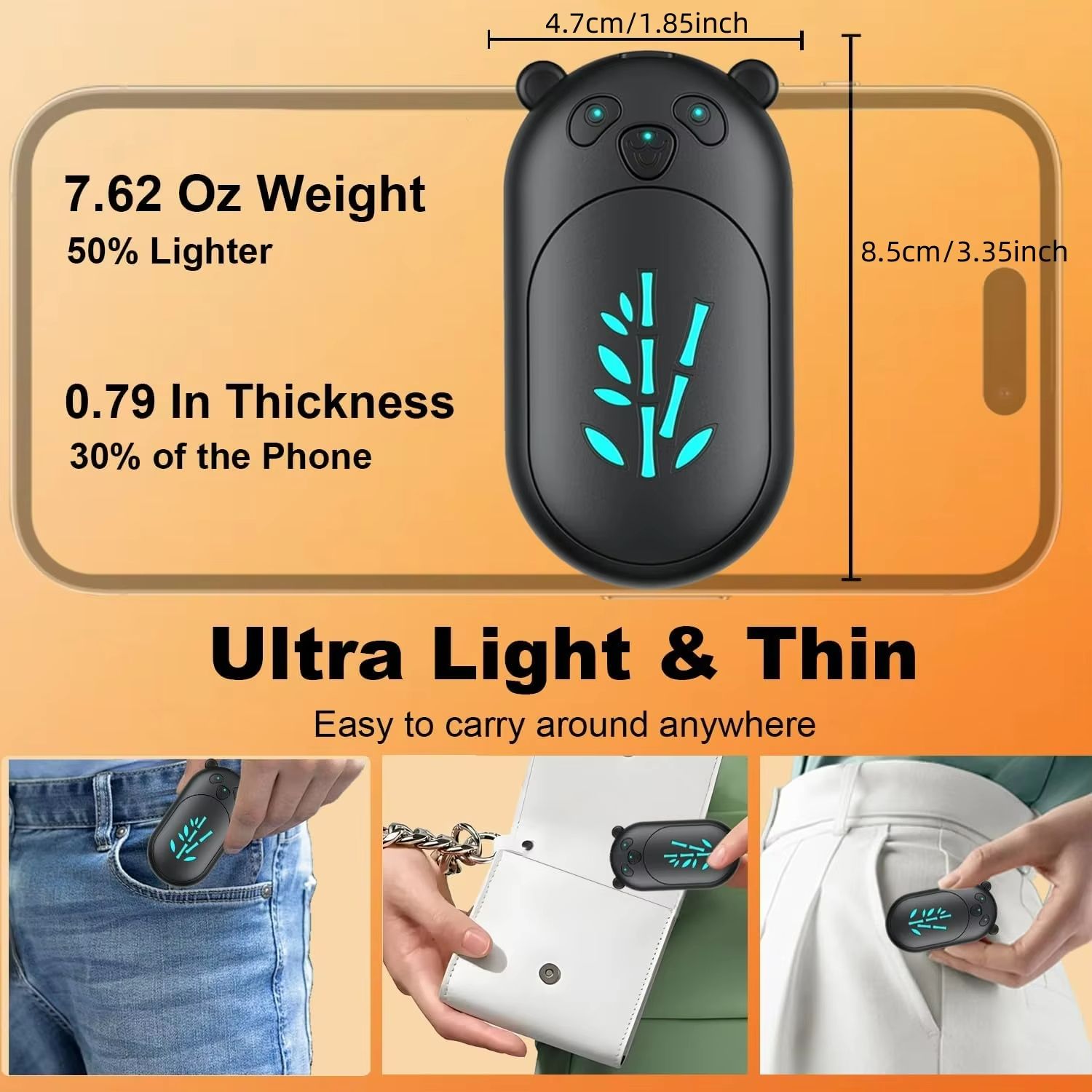 Portable 2in1 Hand Warmer  DoubleSided Rechargeable Pocket Heater For Winter 2