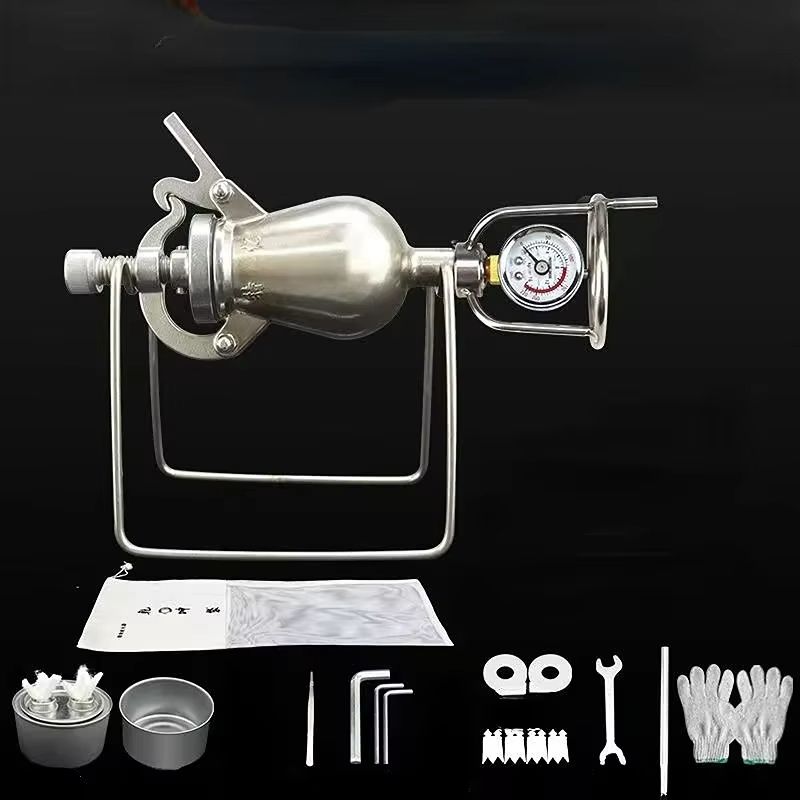 Stainless Steel Manual Popcorn Maker  Open Fire Popcorn Machine For Home  Outdoor Use 6