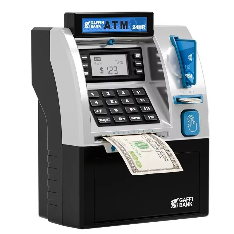 Kids ATM Piggy Bank  Electronic Password Saving Box With Swipe Card 2