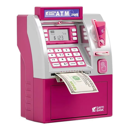 Kids ATM Piggy Bank  Electronic Password Saving Box With Swipe Card 3