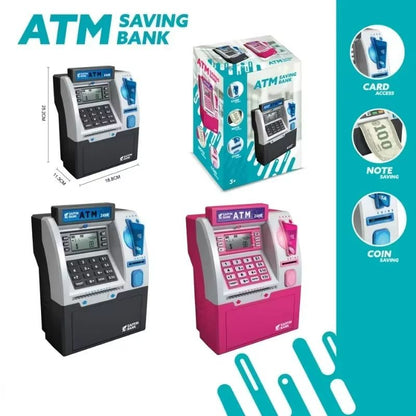 Kids ATM Piggy Bank  Electronic Password Saving Box With Swipe Card 4