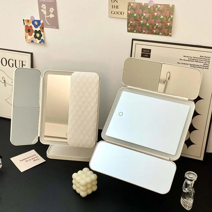 Trifold Makeup Mirror With LED Lights Smart Touch Dressing Mirror 1