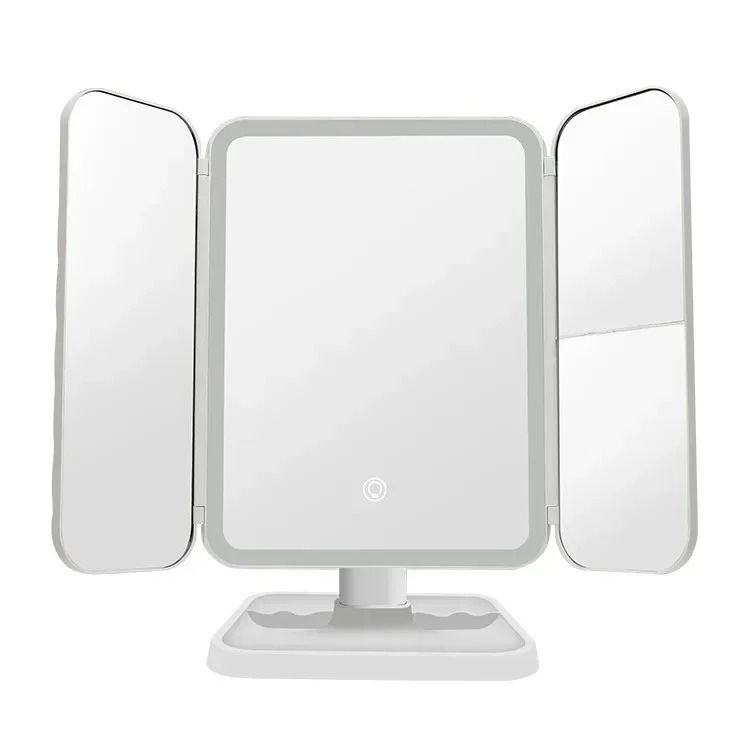 Trifold Makeup Mirror With LED Lights Smart Touch Dressing Mirror 6