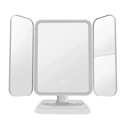 Trifold Makeup Mirror With LED Lights Smart Touch Dressing Mirror 6