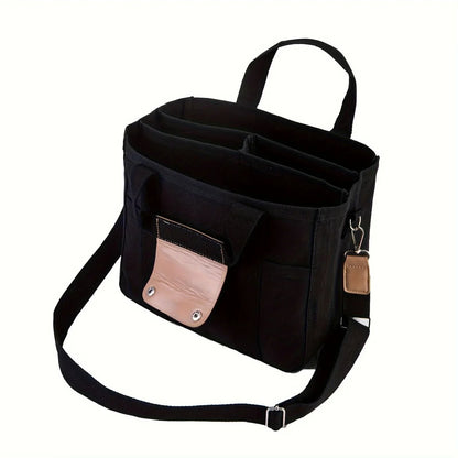 Ladies Canvas Handbag Multi Pocket Large Capacity Tote Bag 4