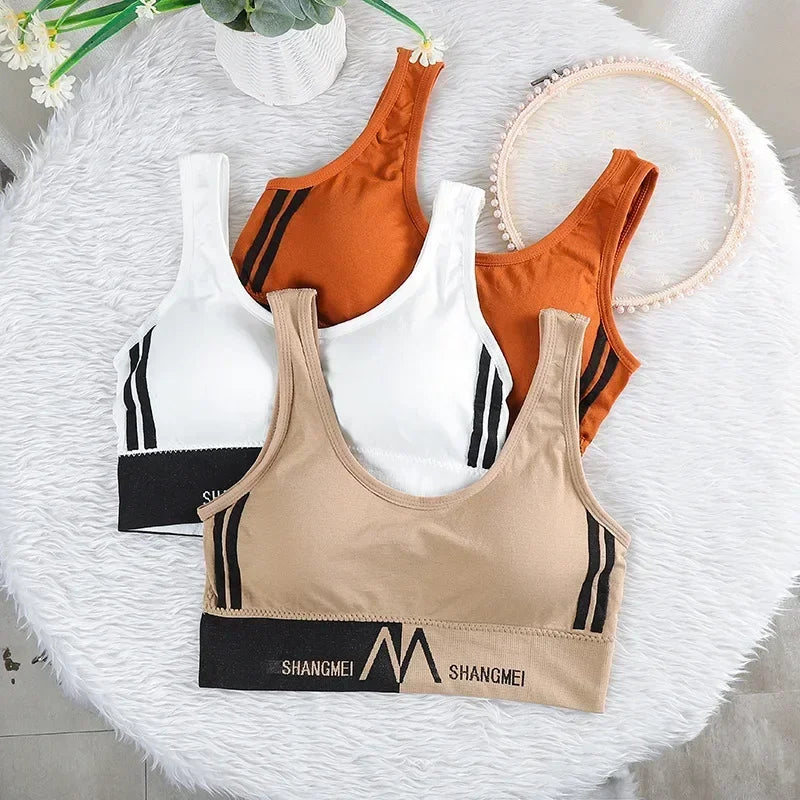 Women Comfortable Seamless Large U Sports Bra, Summer Yoga Gym Running Crop Top, Push Up Sport Bra Top New
