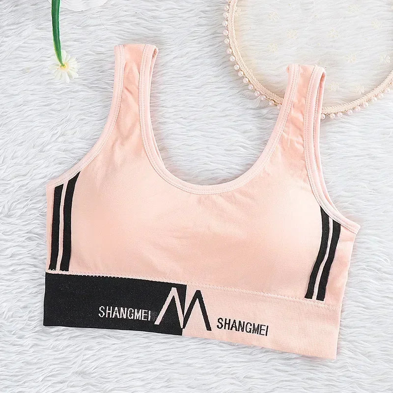 Women Comfortable Seamless Large U Sports Bra, Summer Yoga Gym Running Crop Top, Push Up Sport Bra Top New