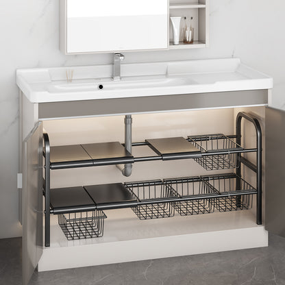 Expandable Under Sink Organizer with Removable Baskets, Multi-Use Kitchen & Bathroom Cabinet Shelf Organizer Storage