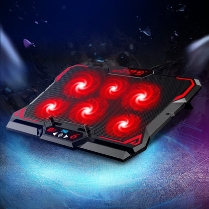 Gaming Laptop Cooler Six Fan, LED Screen, Two USB Port, High Speed Notebook Stand, Laptop Cooling Pad