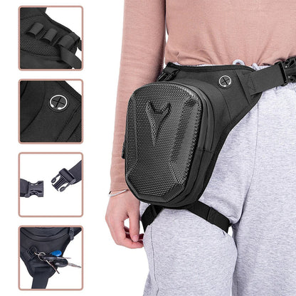 Motorcycle Leg Side Bag EVA Hard Shell, Outdoor Motorbike Waist Bag & Mobile Phone Purse, Durable Hip Bum Pack for Bike