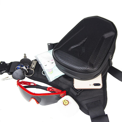 Motorcycle Leg Side Bag EVA Hard Shell, Outdoor Motorbike Waist Bag & Mobile Phone Purse, Durable Hip Bum Pack for Bike