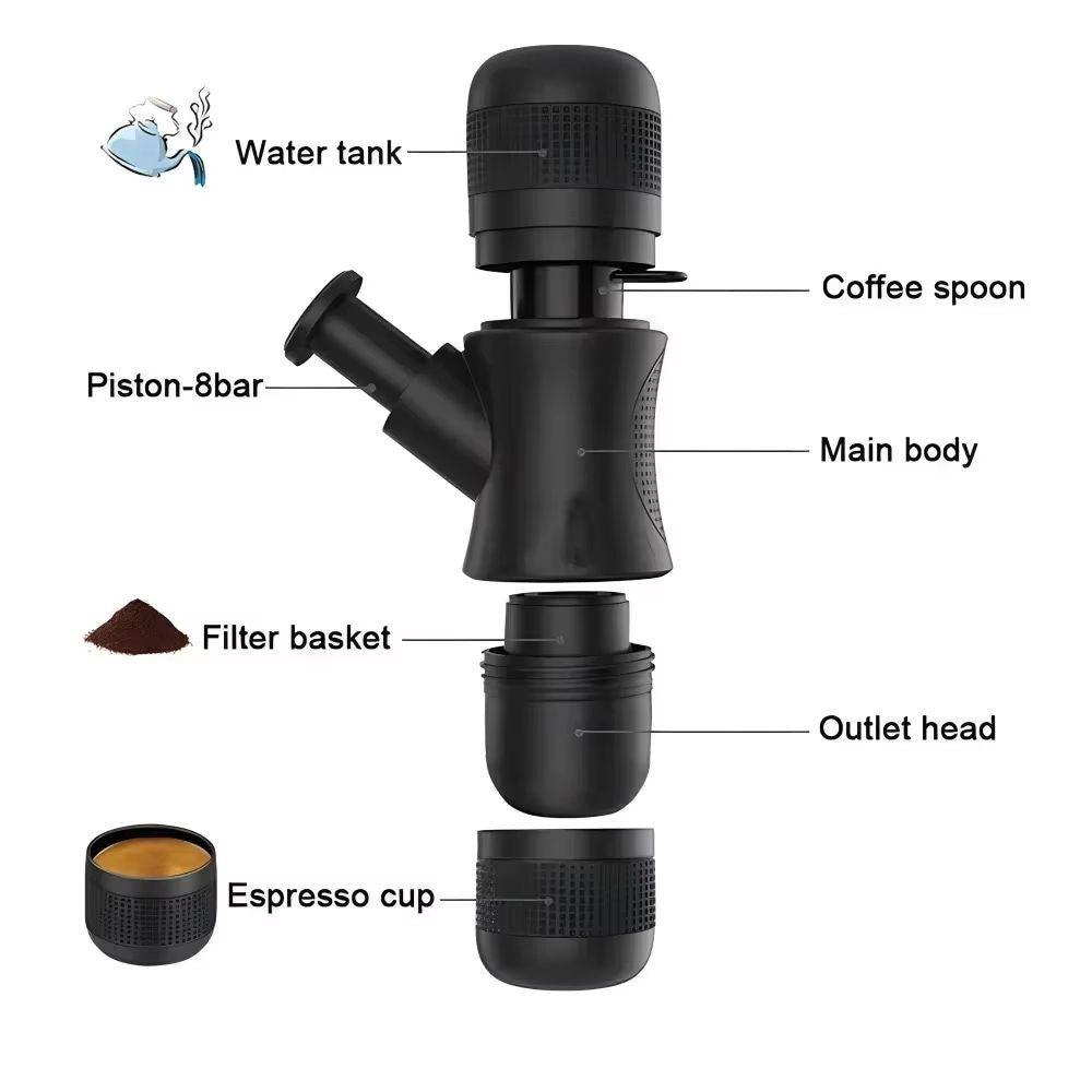 Portable Mini Espresso Maker  Handheld Coffee Machine For Travel Office  Home 3