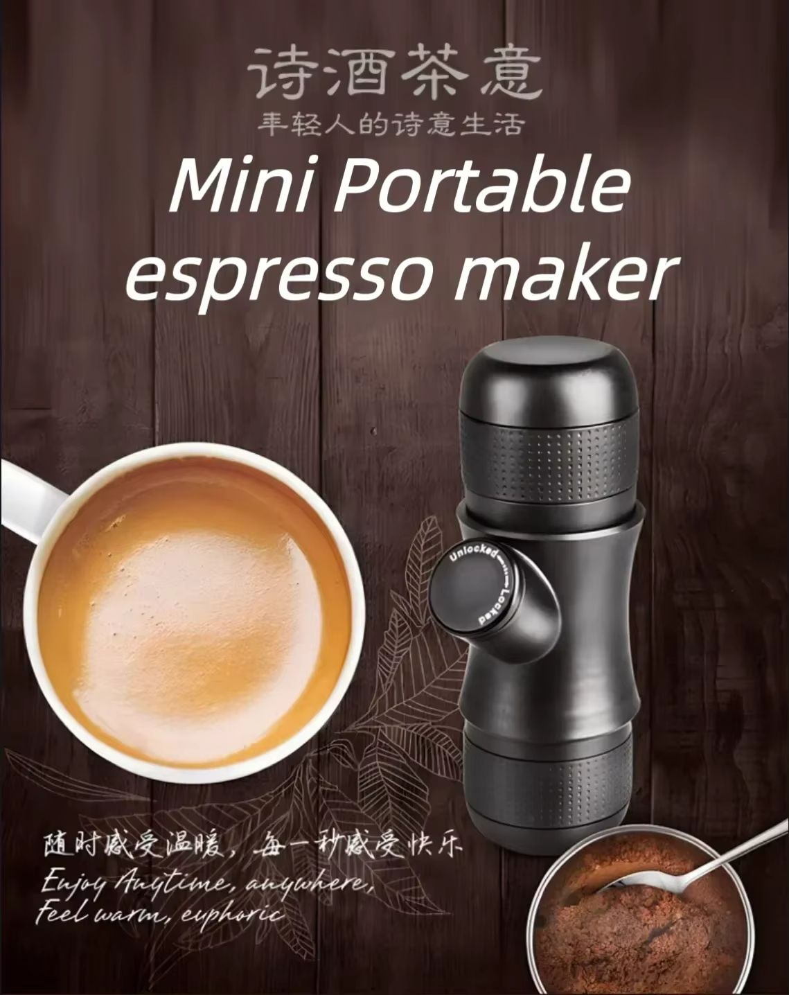 Portable Mini Espresso Maker  Handheld Coffee Machine For Travel Office  Home 5