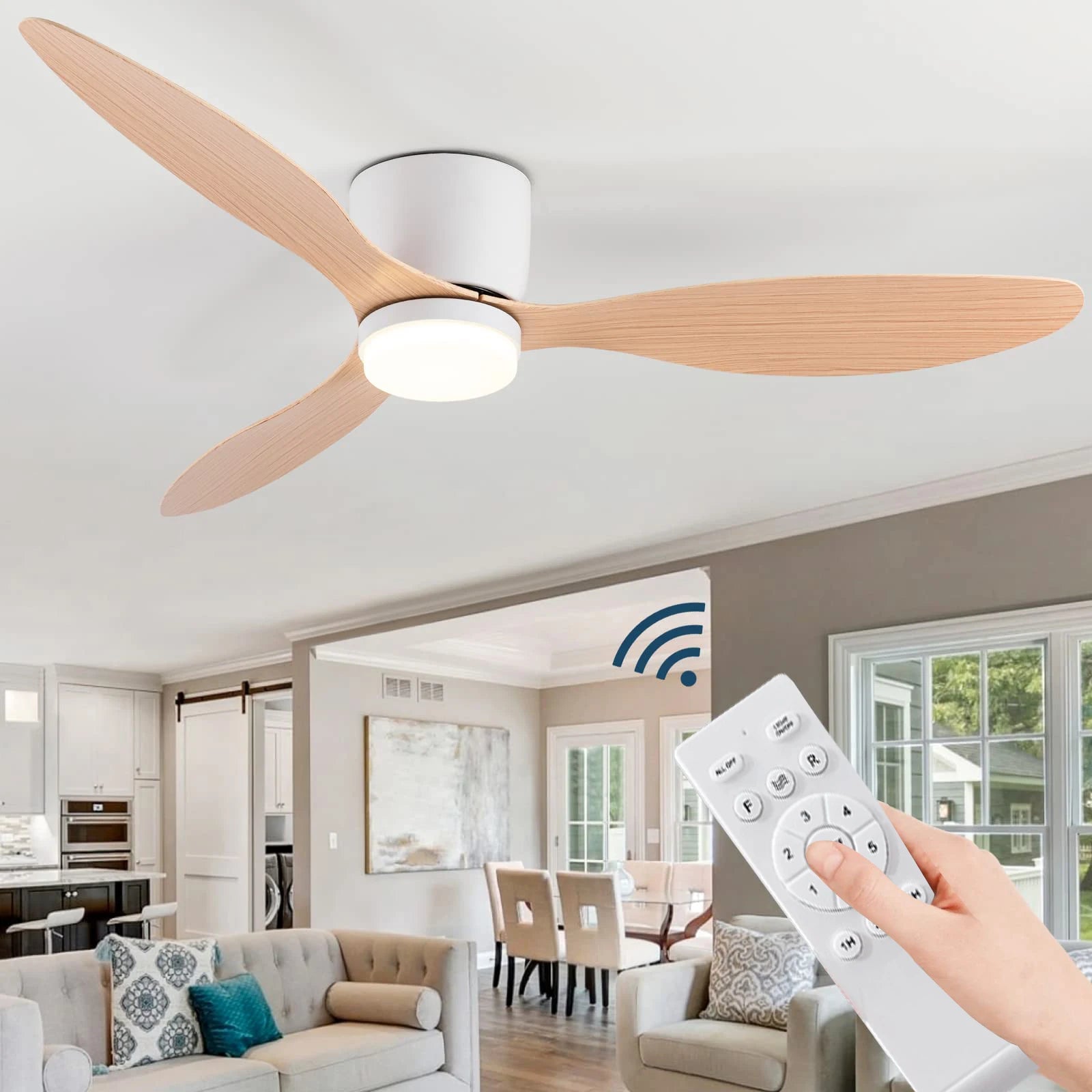 Modern LED Ceiling Fan With Light Silent DC Motor Speed Electric Fan  Remote Nordic Flush Mount Cei 2