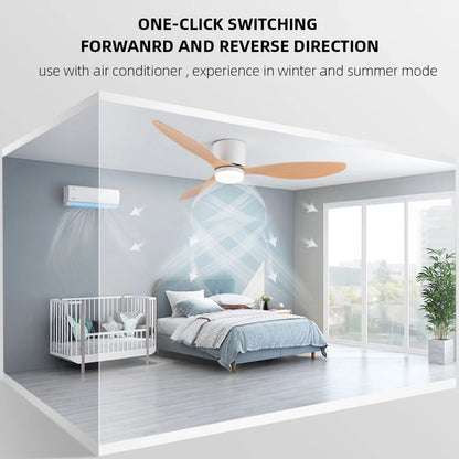Modern LED Ceiling Fan With Light Silent DC Motor Speed Electric Fan  Remote Nordic Flush Mount Cei 3