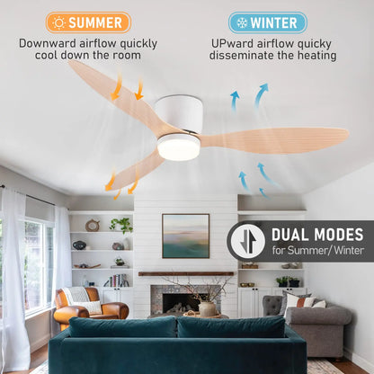 Modern LED Ceiling Fan With Light Silent DC Motor Speed Electric Fan  Remote Nordic Flush Mount Cei 4