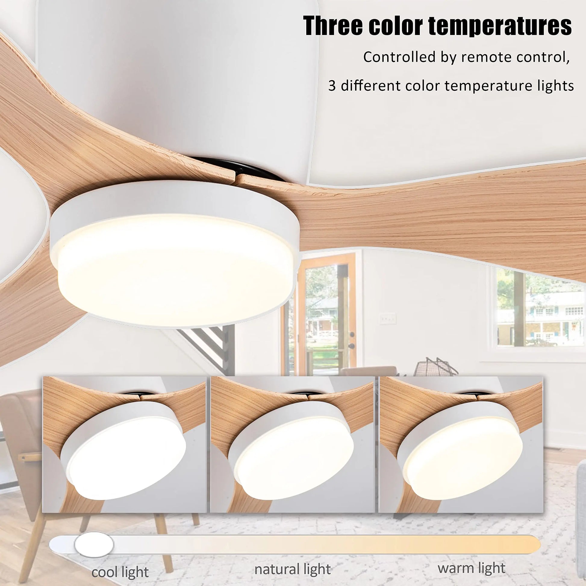 Modern LED Ceiling Fan With Light Silent DC Motor Speed Electric Fan  Remote Nordic Flush Mount Cei 5