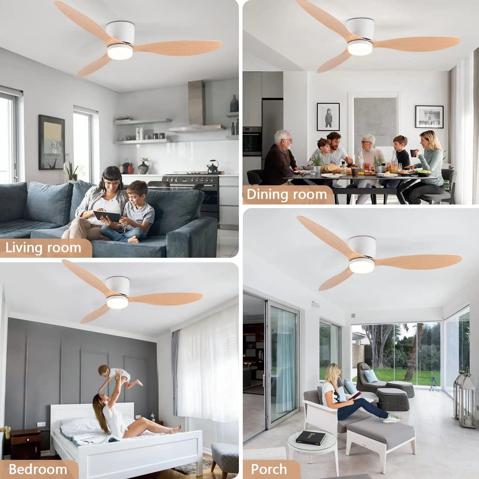 Modern LED Ceiling Fan With Light Silent DC Motor Speed Electric Fan  Remote Nordic Flush Mount Cei 6