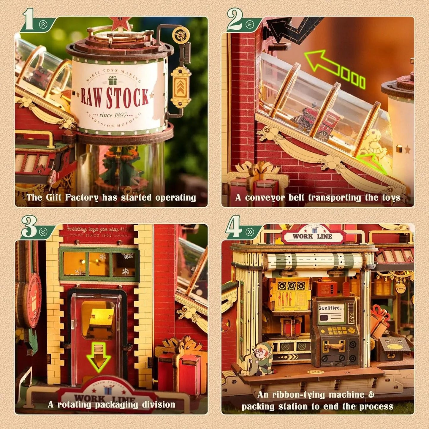 Robotime Rokr Wooden Music Box Christmas Dream Puzzle Kit 2