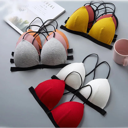 Front Closure Bra Sexy Lingerie Deep V Bralette, Seamless Push Up Bras for Women, Soft Brassiere Underwear