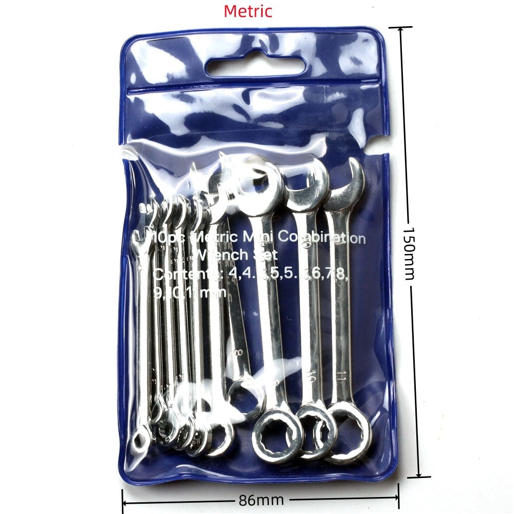 Durable Mini Spanner Wrenches Set Hand Tool Key Ring Spanner Explosion-Proof Pocket Metric Type Wrenches