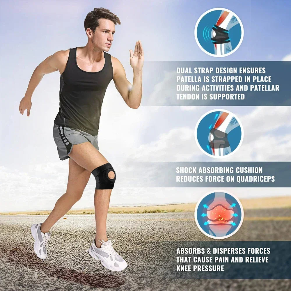Patella Knee Brace for Knee Pain Relief, Dual Patellar Tendon Support Straps with Gel Pad for Arthritis, Tendonit