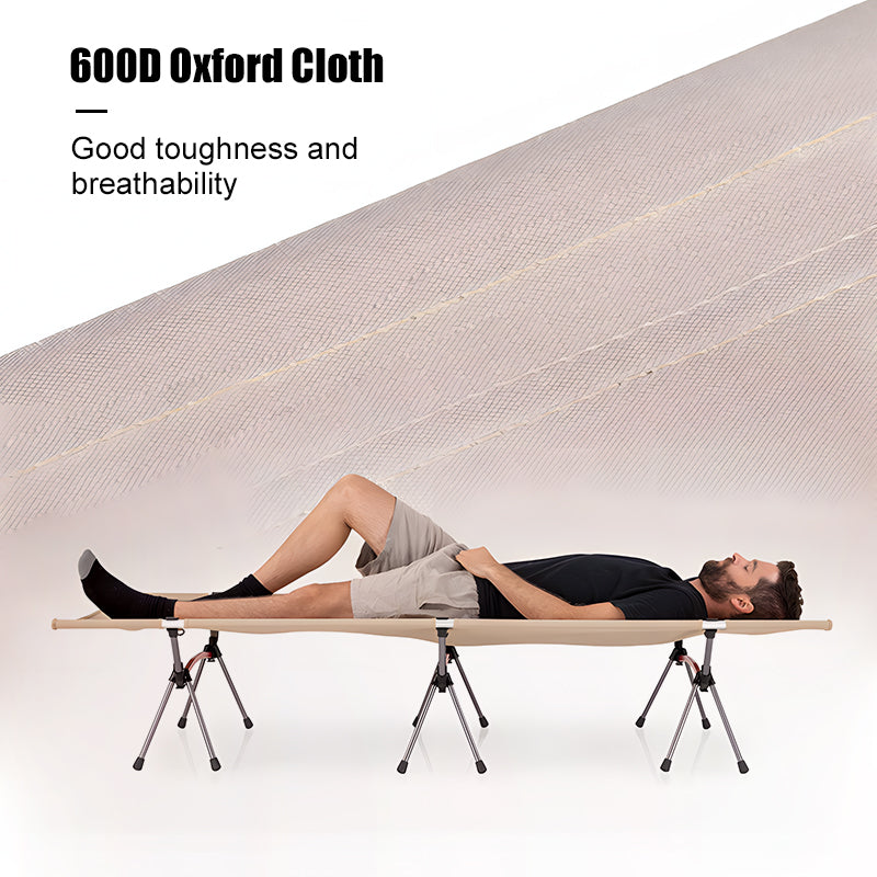Portable Folding Bed Ultralight Aluminum Alloy Camping Cot With Leg Extenders For Outdoor Travel 1